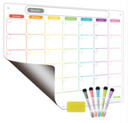 Dry Erase Magnetic Monthly Calendar Kit-Foson Extra Thick Magnetic Monthly Calendar for Refrigerator Include Five Fine Markers&Eraser&Holes for Hanging on The Wall