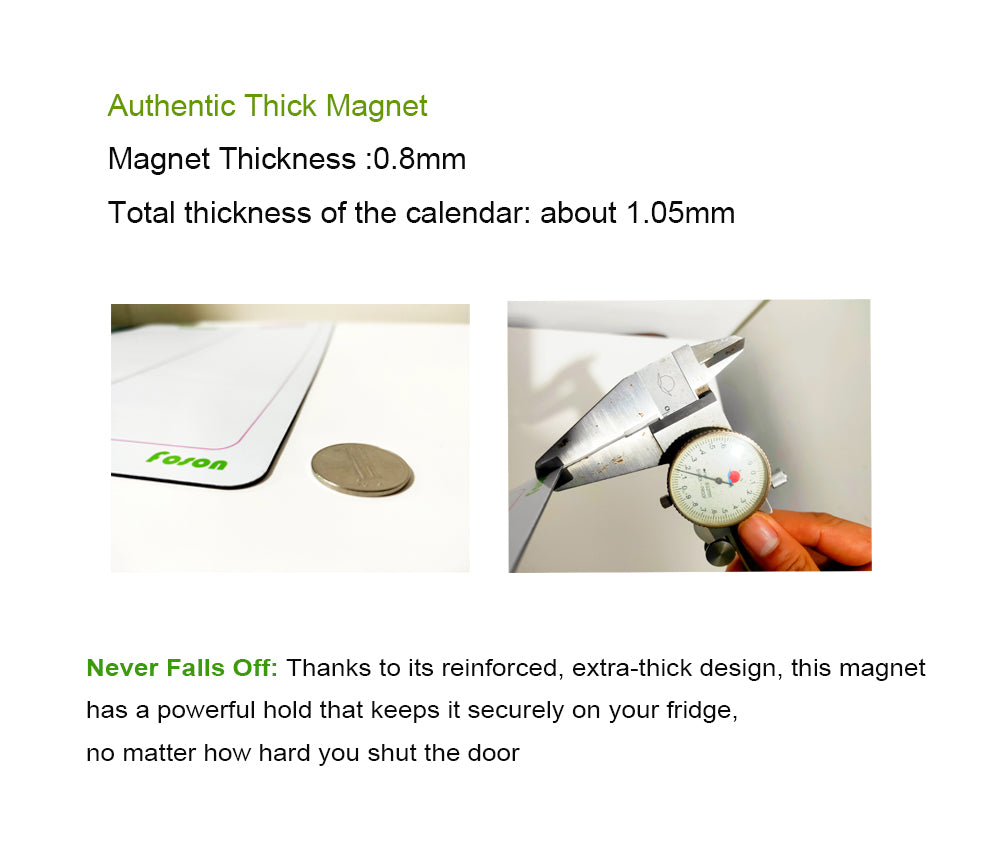 Foson Magnetic Dry Erase Calendar for Refrigerator x2 PCS - 17x13'' Jumbo Monthly Fridge Planner Whiteboard Kit with 5 Fine Point Markers